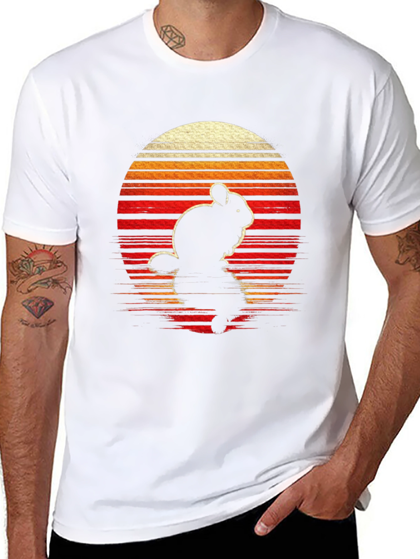 Retro Chinchilla Sunset Graphic Tee