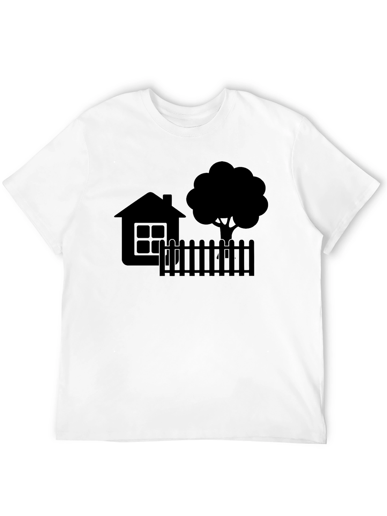 House & Tree Graphic Tee - Modern Black Shirt