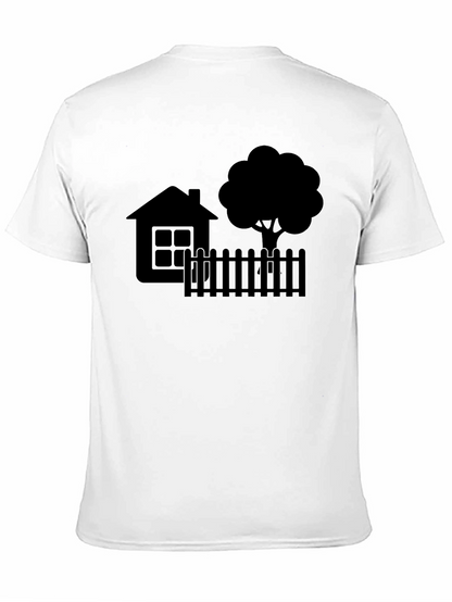 House & Tree Graphic Tee - Modern Black Shirt