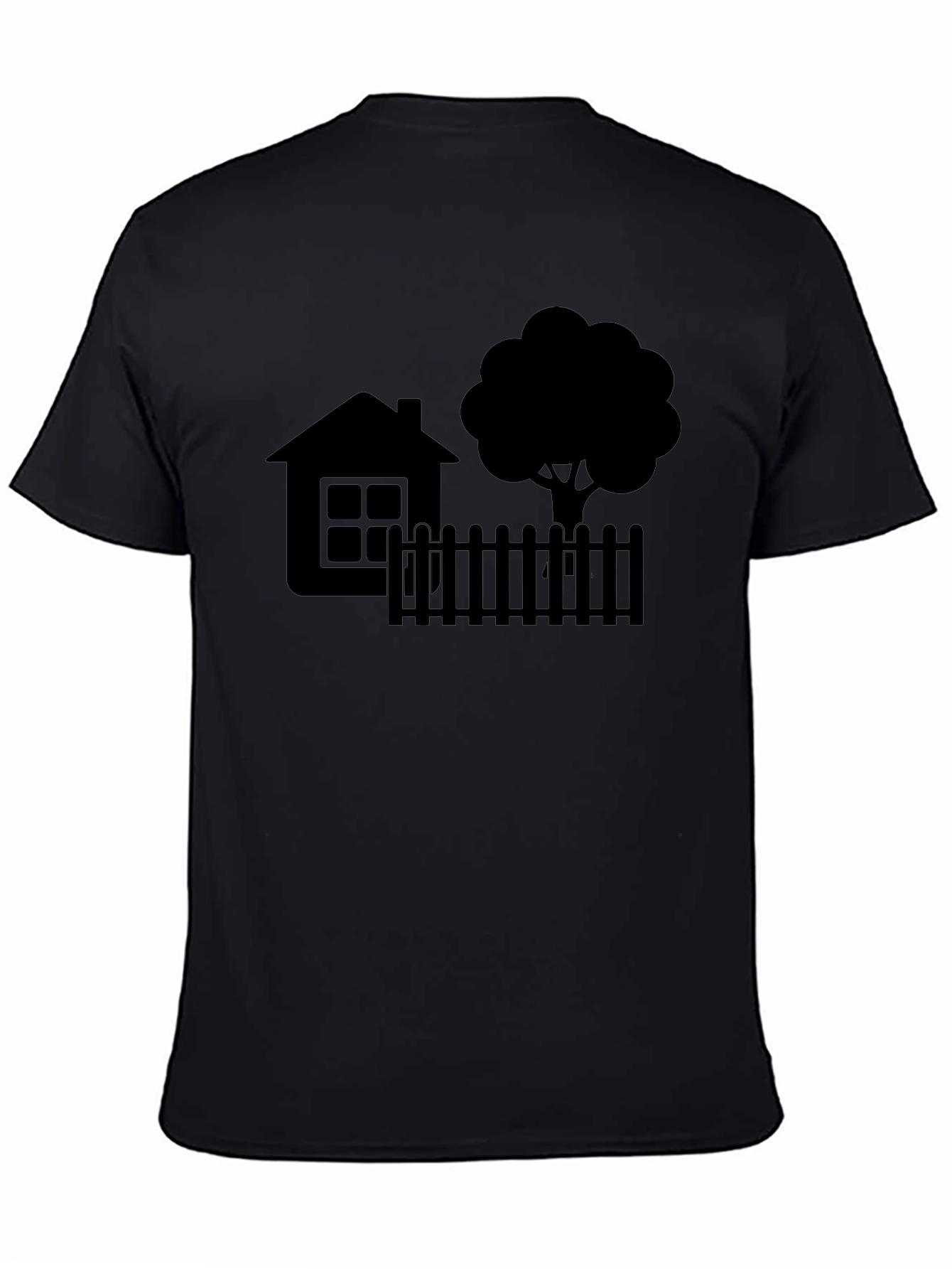 House & Tree Graphic Tee - Modern Black Shirt
