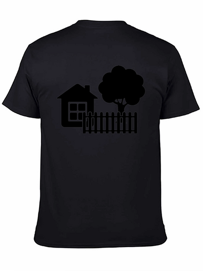 House & Tree Graphic Tee - Modern Black Shirt