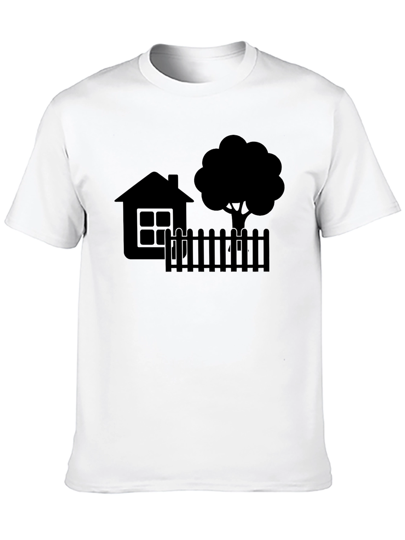 House & Tree Graphic Tee - Modern Black Shirt