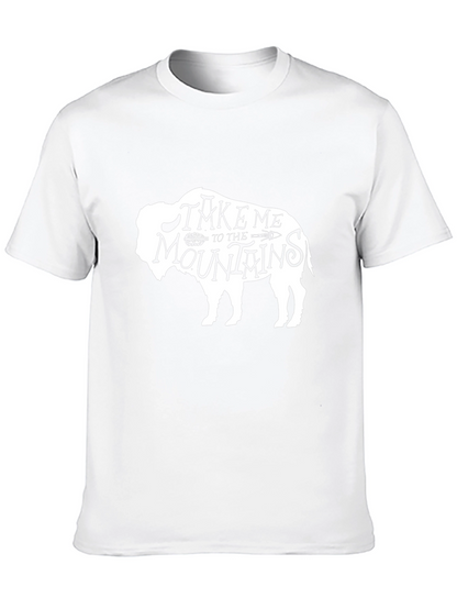 Bison Take Me to the Mountains Black Graphic Tee