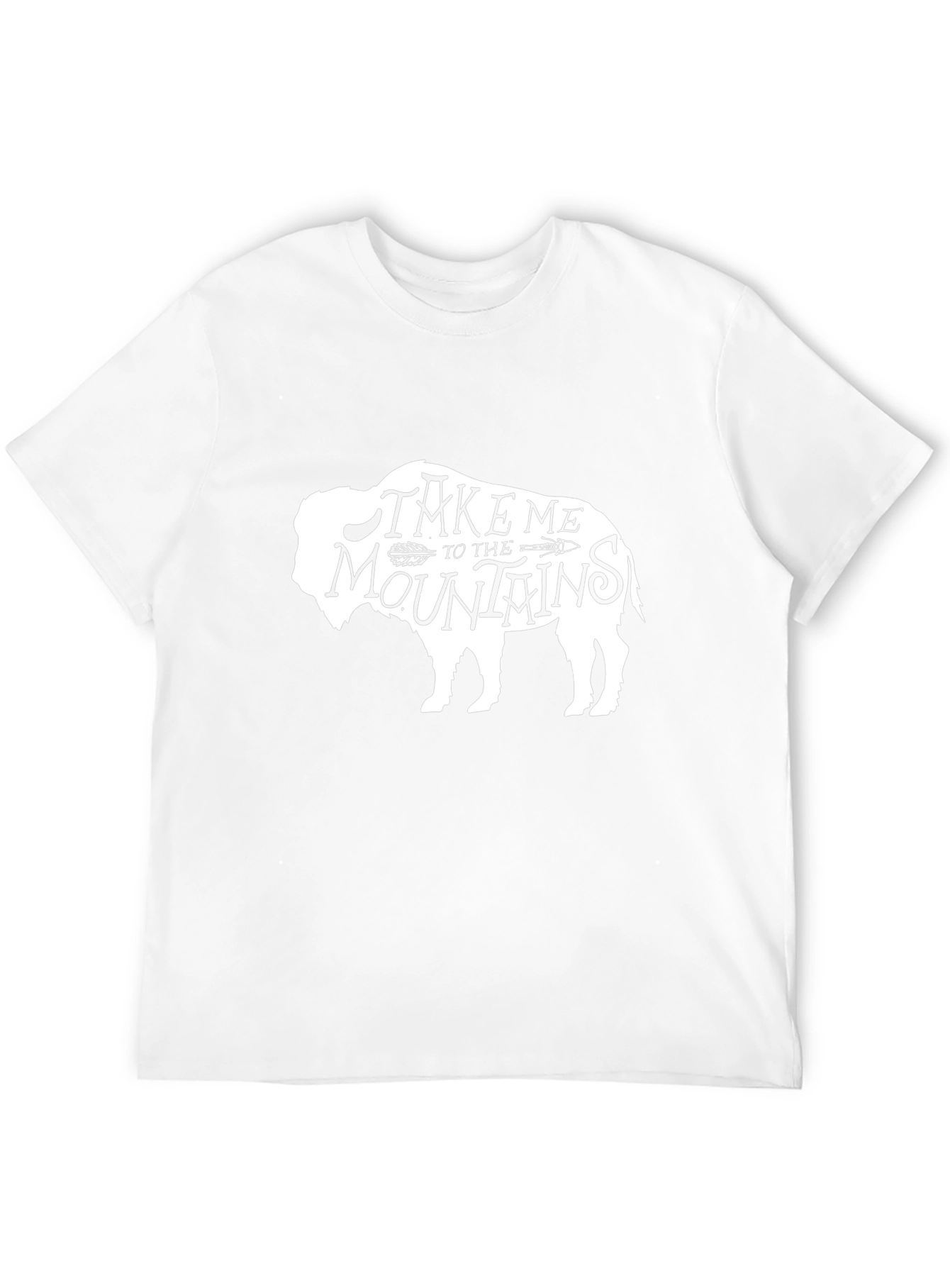 Bison Take Me to the Mountains Black Graphic Tee