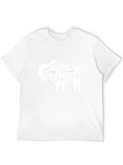 Bison Take Me to the Mountains Black Graphic Tee
