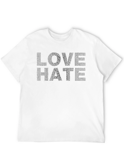 Love Hate Word Art Graphic T-Shirt