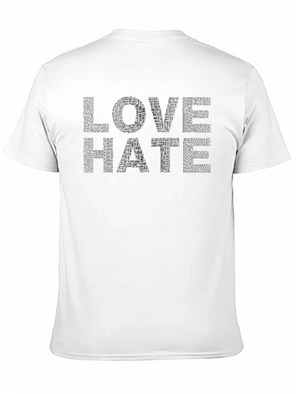 Love Hate Word Art Graphic T-Shirt