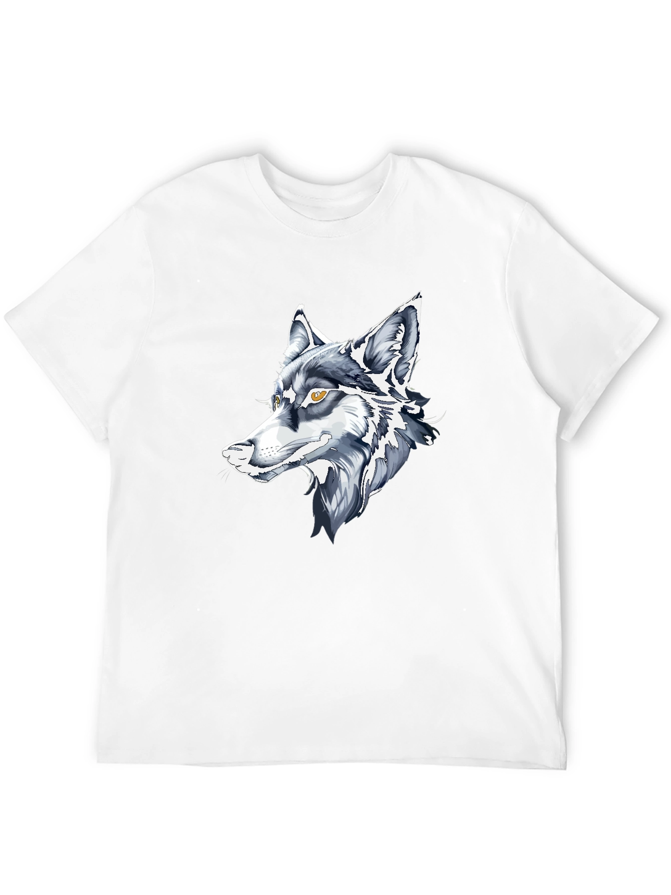 Black T-Shirt with Wolf Graphic
