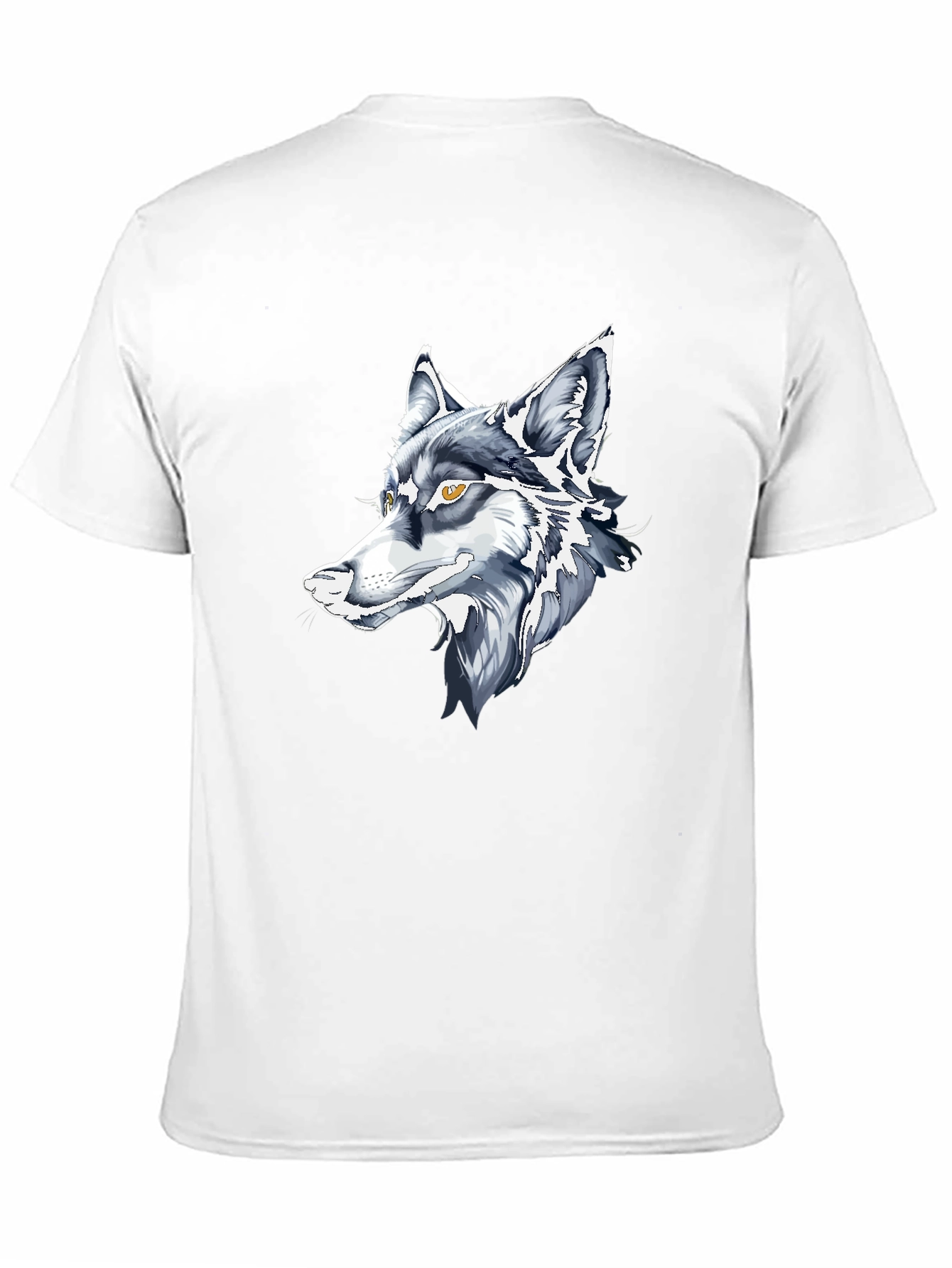 Black T-Shirt with Wolf Graphic