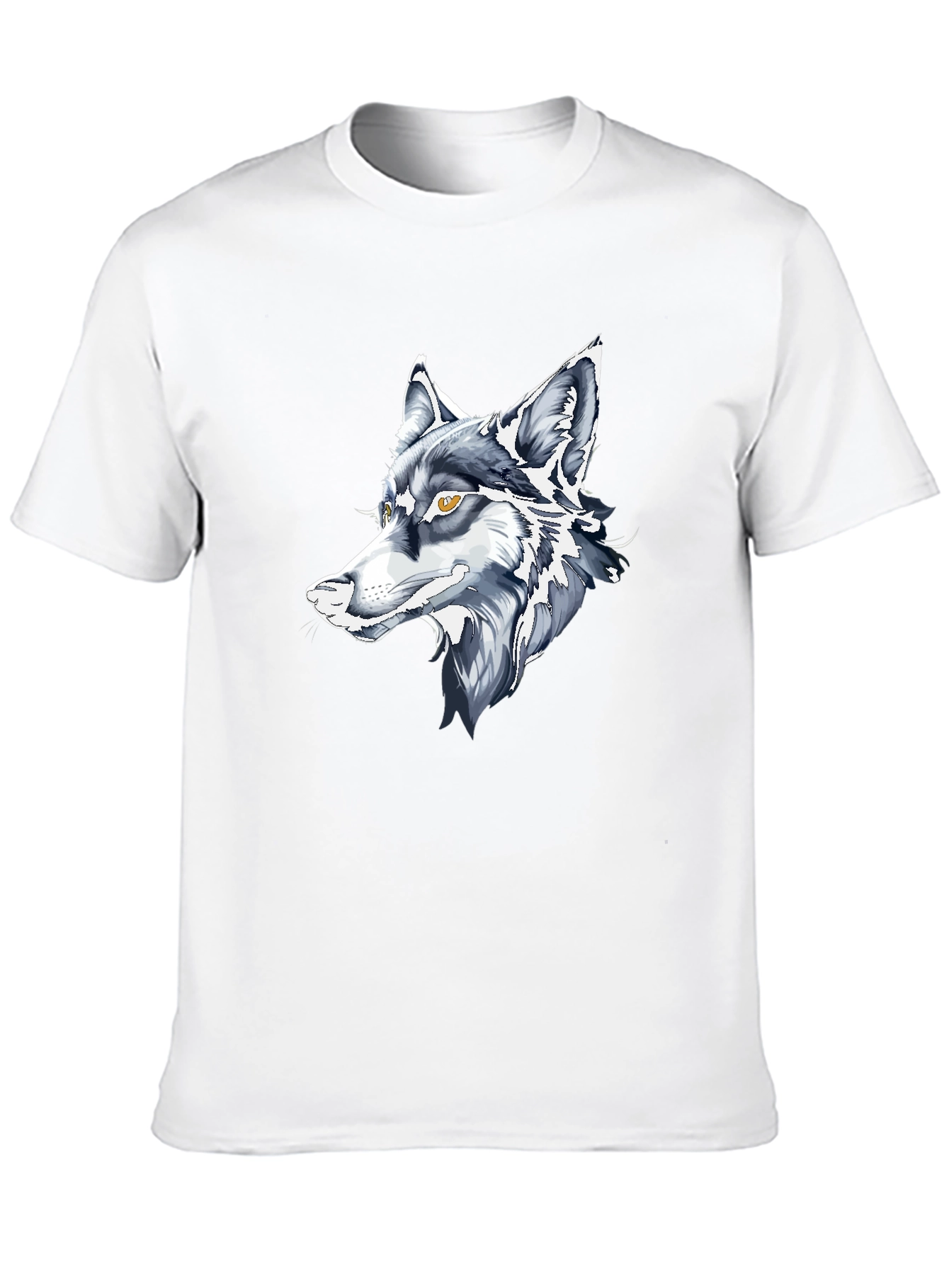 Black T-Shirt with Wolf Graphic