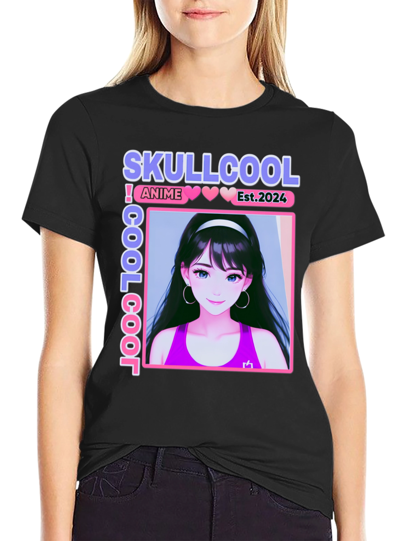 Skullcool Anime Girl Graphic T-Shirt - Est. 2024