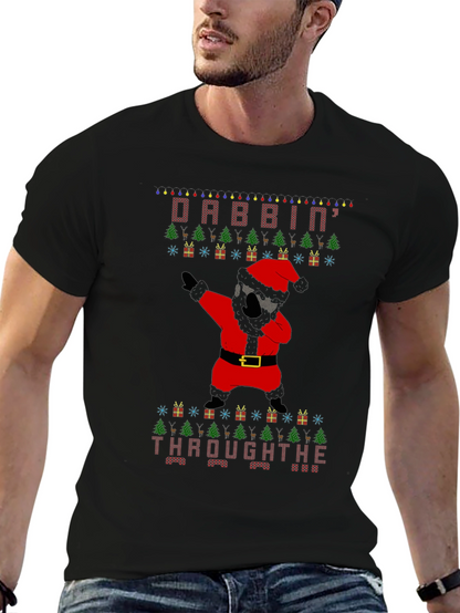 Dabbin Through The Snow Christmas Graphic Tee