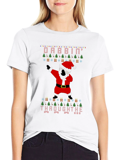 Dabbin Through The Snow Christmas Graphic Tee