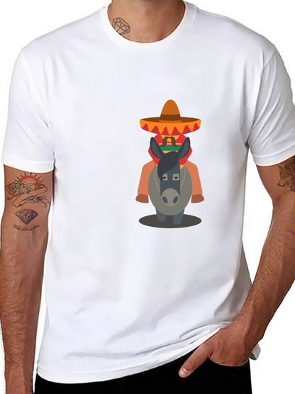 Black T-Shirt with Mexican Donkey Design