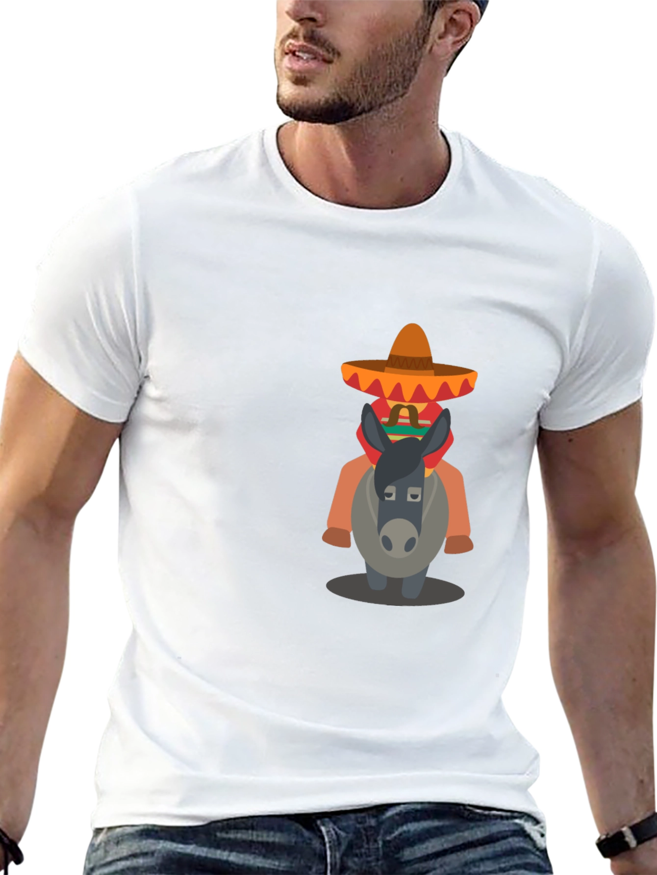 Black T-Shirt with Mexican Donkey Design