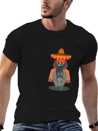Black T-Shirt with Mexican Donkey Design