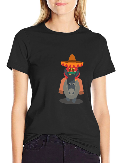 Black T-Shirt with Mexican Donkey Design