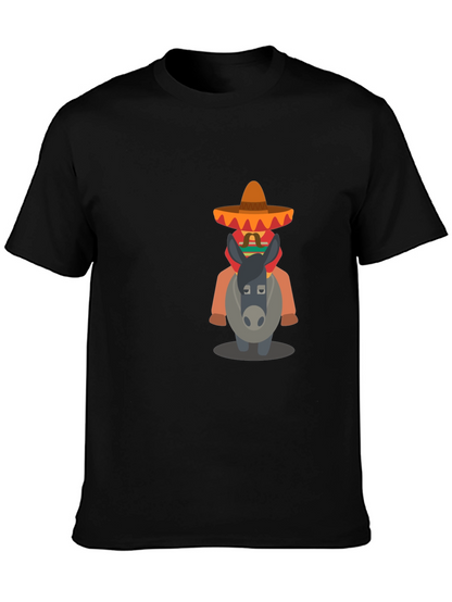 Black T-Shirt with Mexican Donkey Design