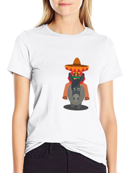 Black T-Shirt with Mexican Donkey Design