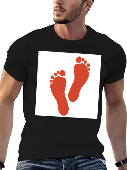 Footprint Graphic Tee - Black Cotton T-Shirt