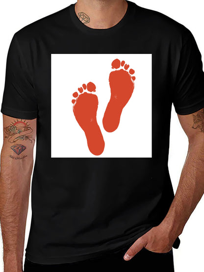 Footprint Graphic Tee - Black Cotton T-Shirt