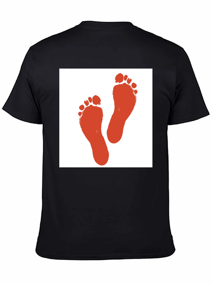 Footprint Graphic Tee - Black Cotton T-Shirt