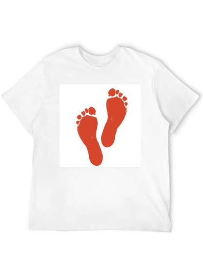 Footprint Graphic Tee - Black Cotton T-Shirt