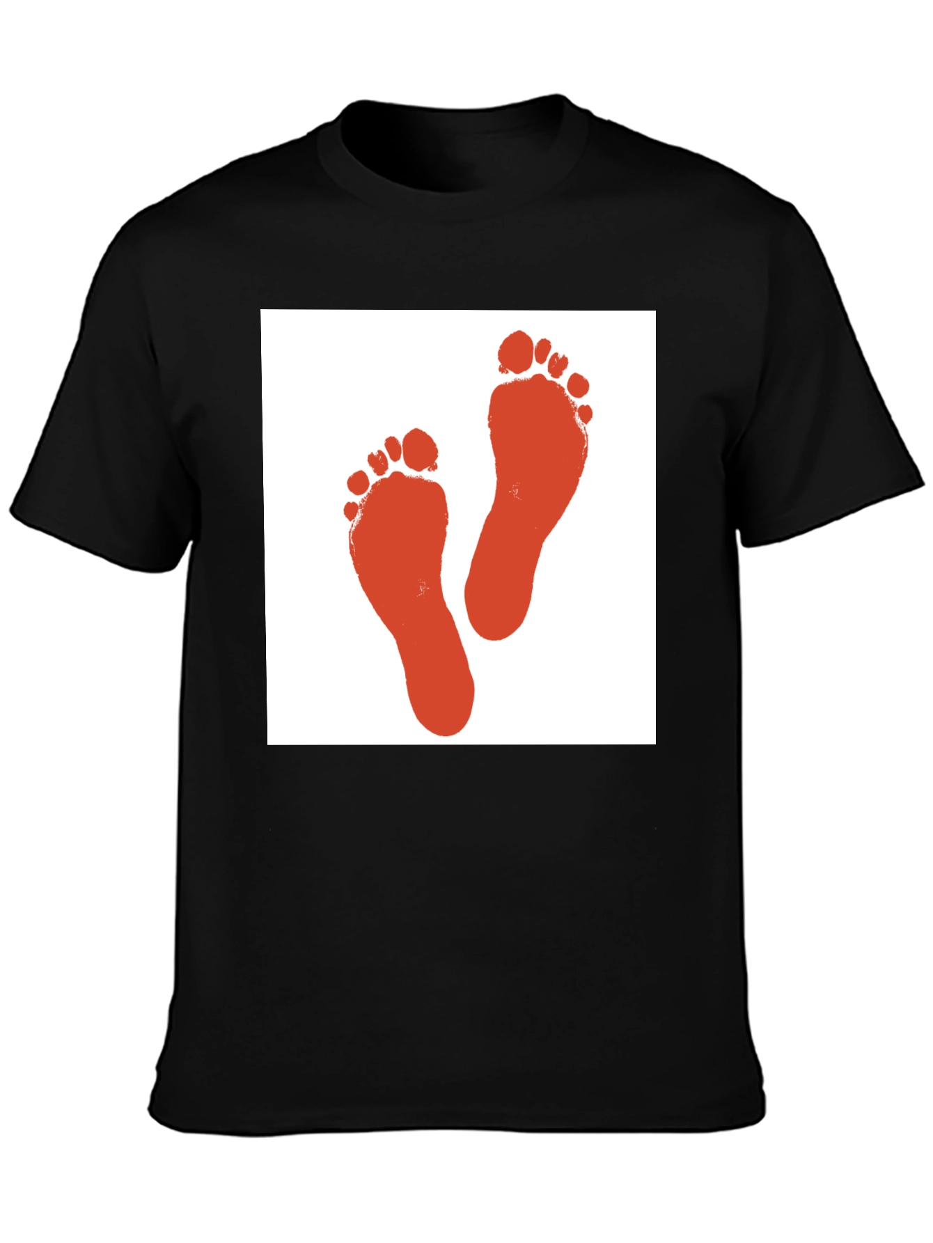 Footprint Graphic Tee - Black Cotton T-Shirt