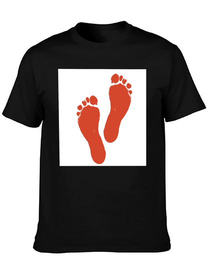 Footprint Graphic Tee - Black Cotton T-Shirt