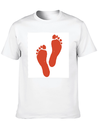 Footprint Graphic Tee - Black Cotton T-Shirt
