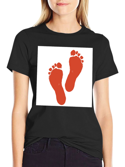 Footprint Graphic Tee - Black Cotton T-Shirt