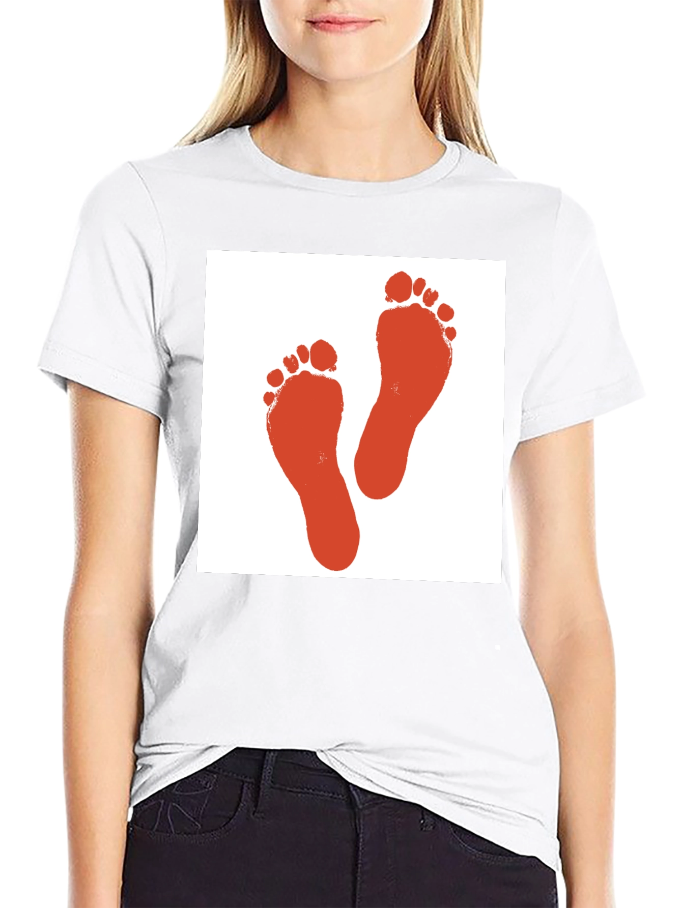 Footprint Graphic Tee - Black Cotton T-Shirt