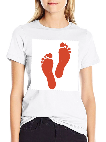 Footprint Graphic Tee - Black Cotton T-Shirt