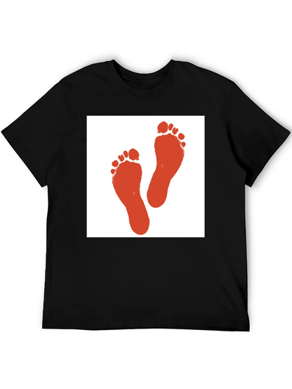 Footprint Graphic Tee - Black Cotton T-Shirt
