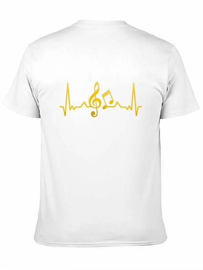 Music Heartbeat T-Shirt - Black Cotton Tee