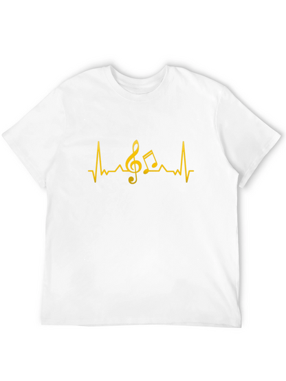 Music Heartbeat T-Shirt - Black Cotton Tee