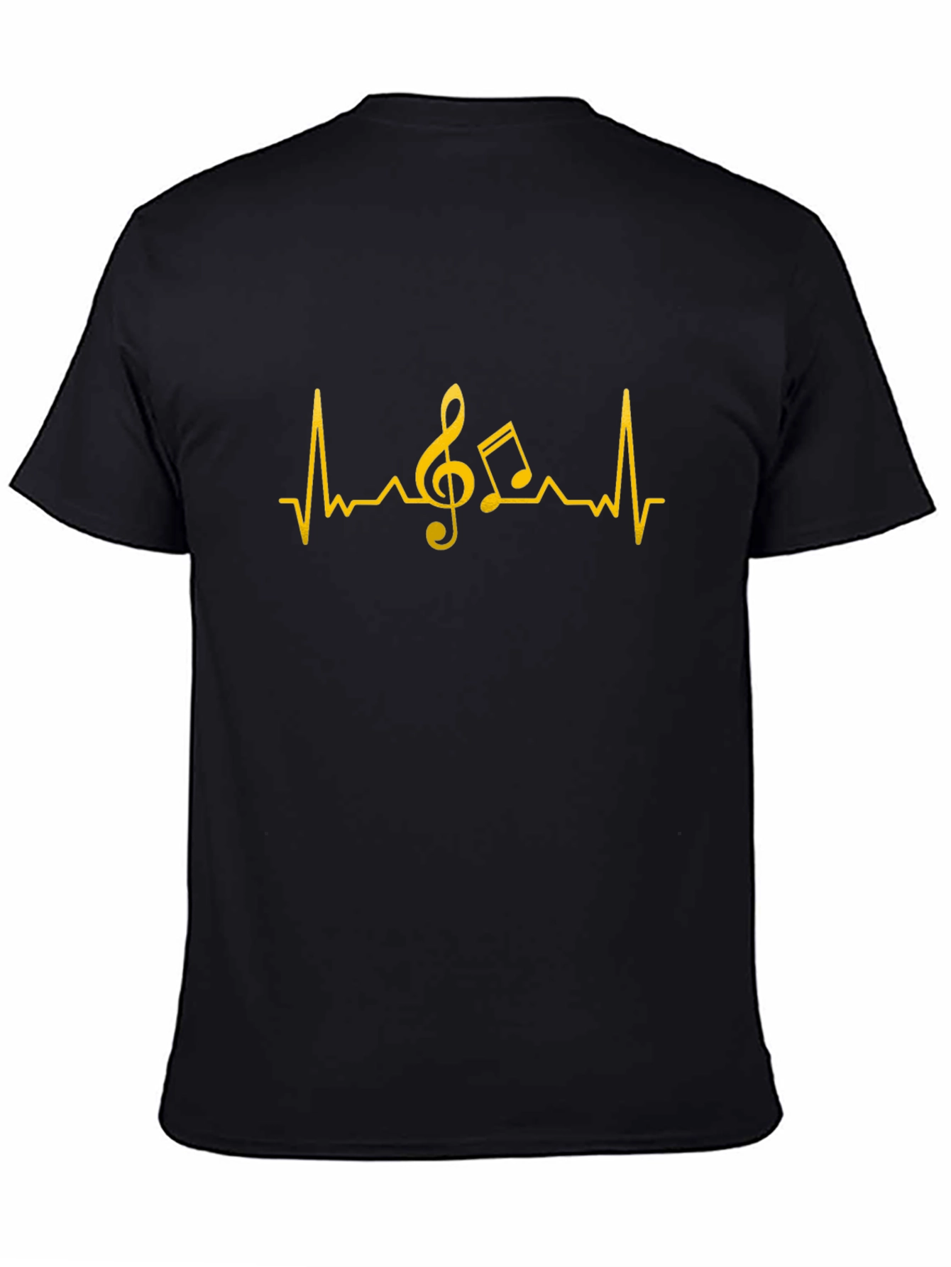 Music Heartbeat T-Shirt - Black Cotton Tee