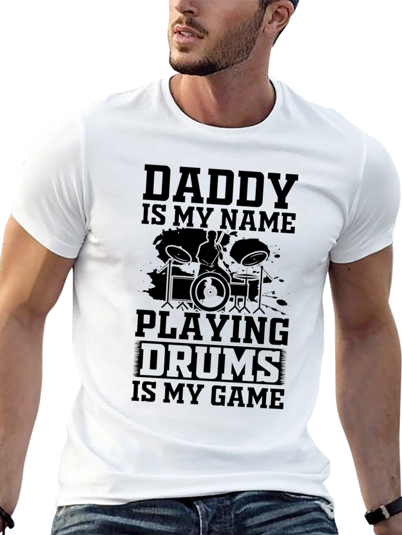 Daddy Drummer T-Shirt - Music Lover Tee