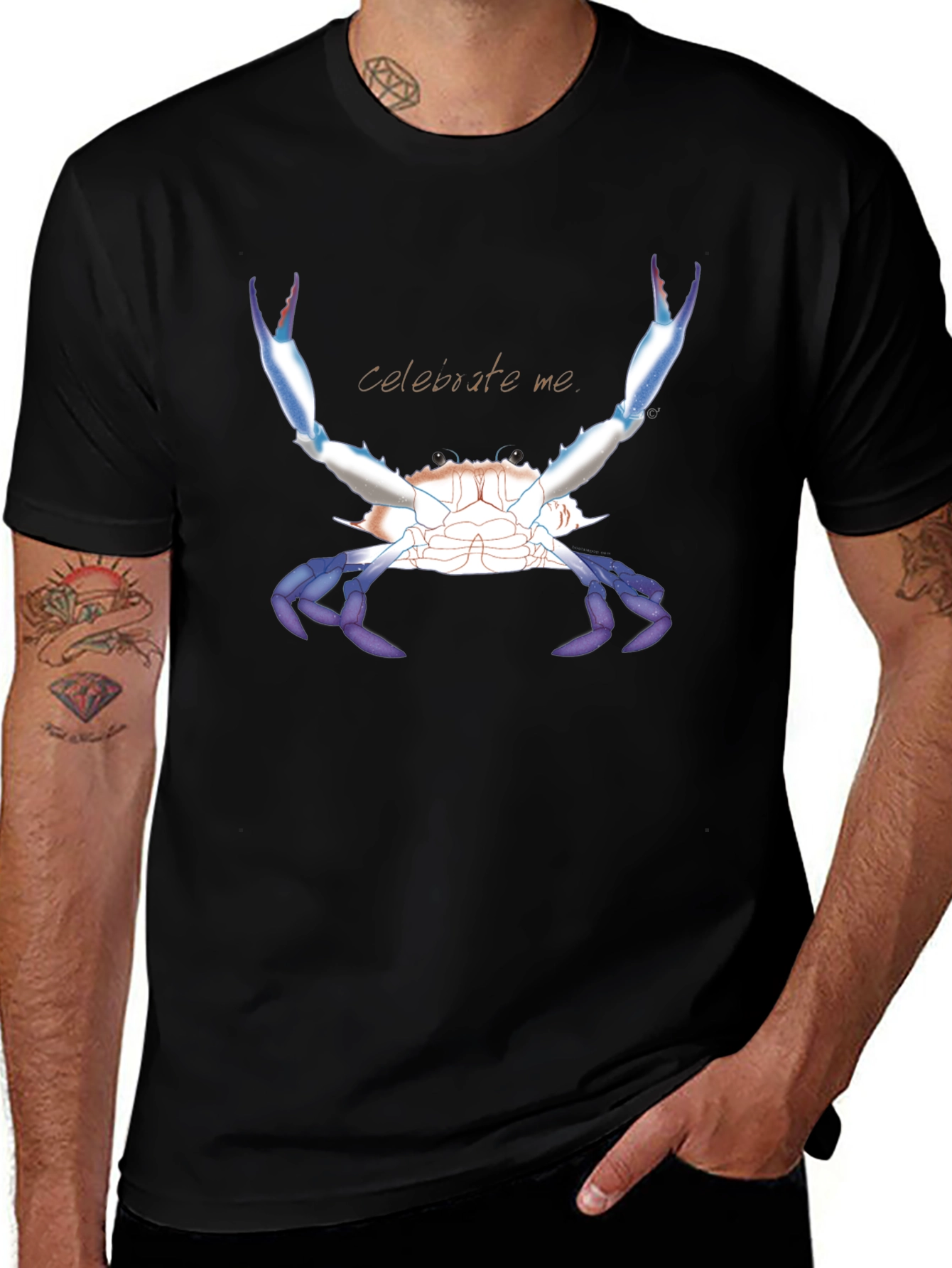 Celebrate Me Crab T-Shirt - Black