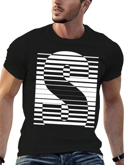 Abstract Striped S Graphic Tee