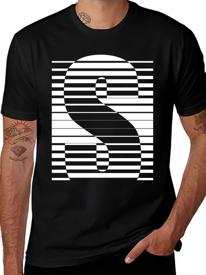 Abstract Striped S Graphic Tee
