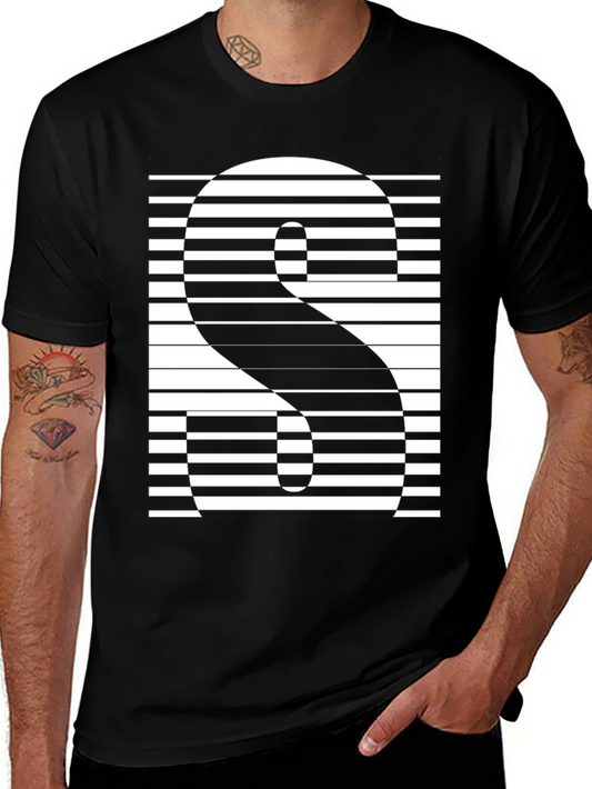 Abstract Striped S Graphic Tee