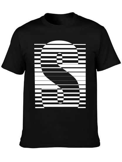 Abstract Striped S Graphic Tee