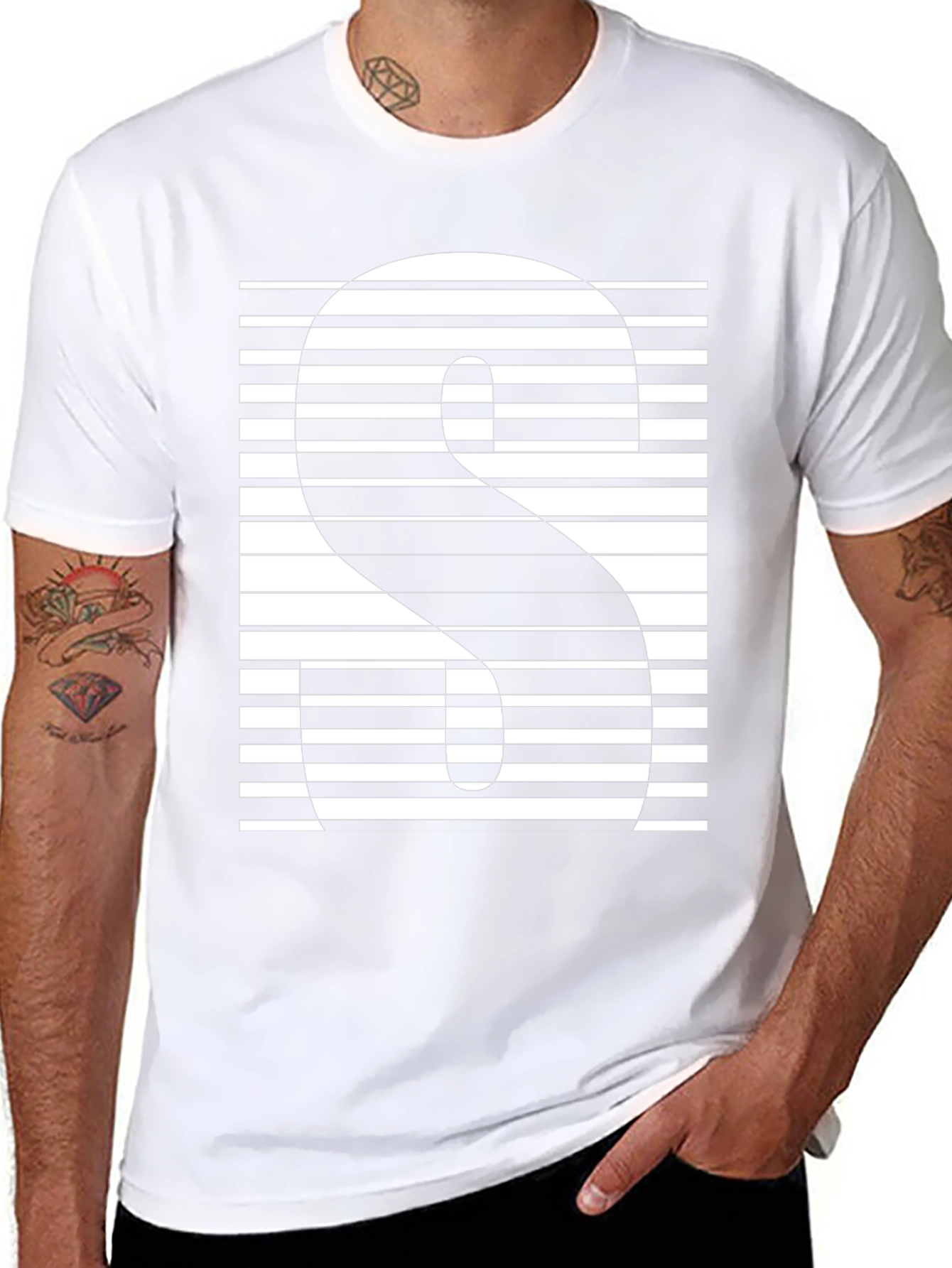 Abstract Striped S Graphic Tee