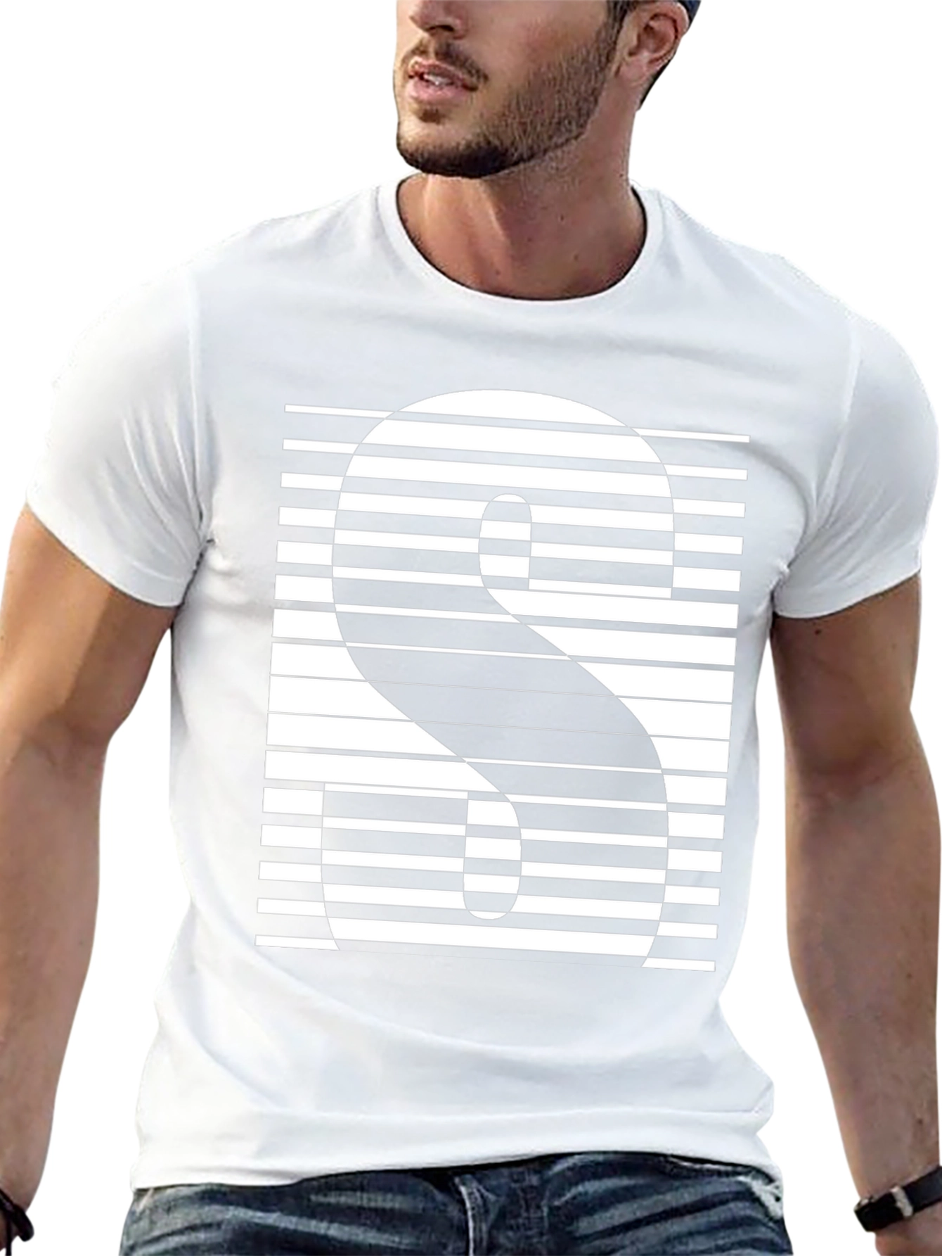 Abstract Striped S Graphic Tee