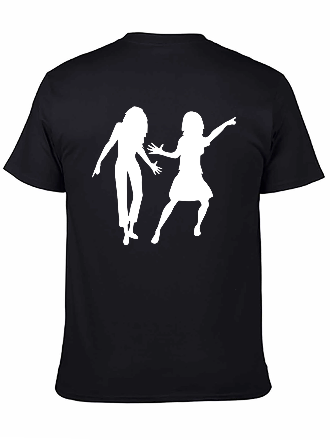Retro Dance Silhouette Graphic Tee - Black