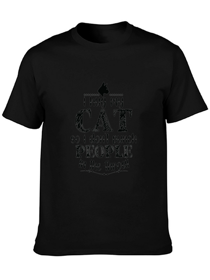 I Hug My Cat Black T-Shirt