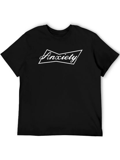 Anxiety Graphic T-Shirt - Black Crew Neck Tee