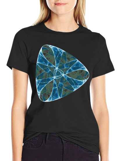 Abstract Fractal Design Black T-Shirt