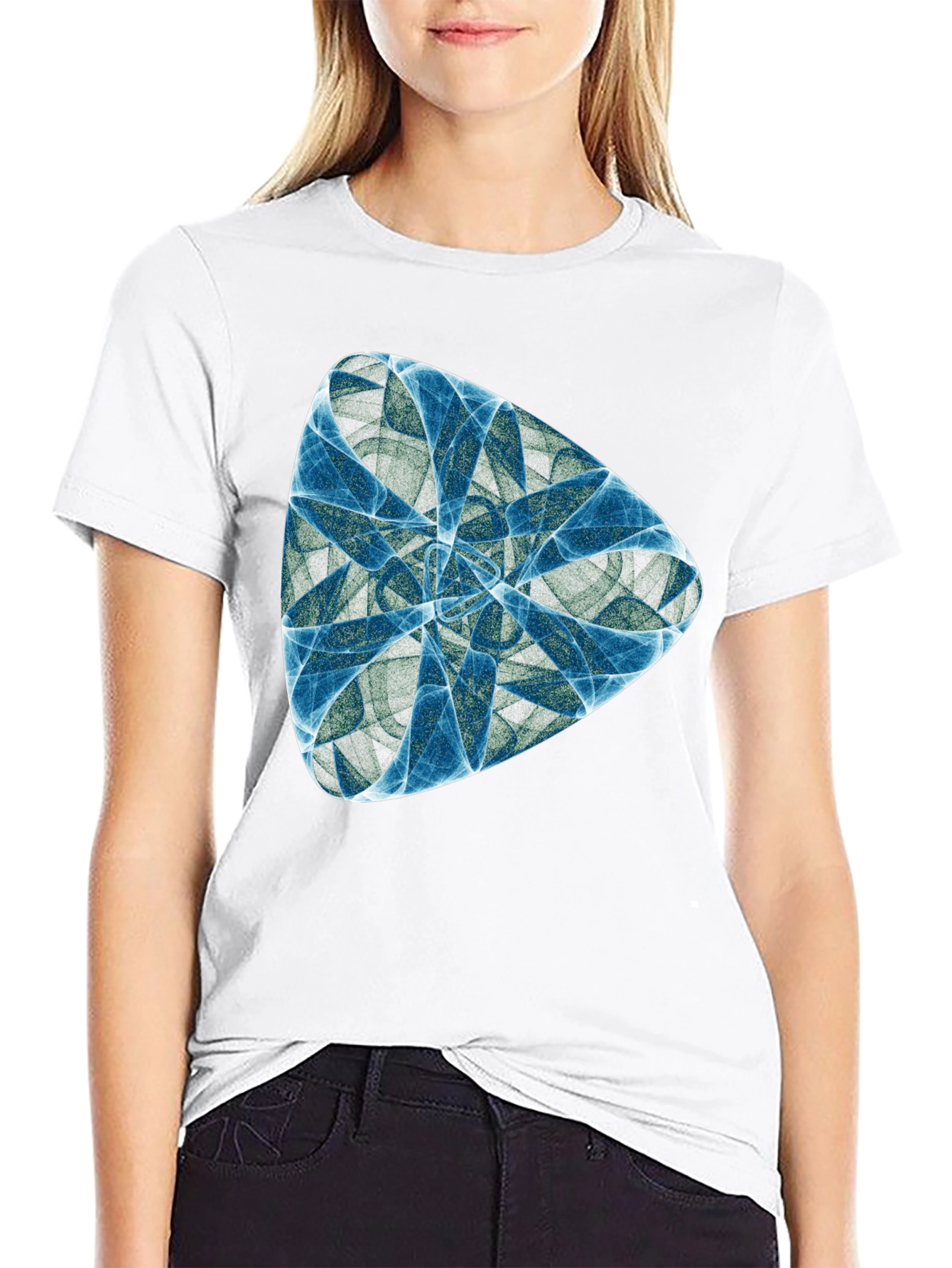 Abstract Fractal Design Black T-Shirt